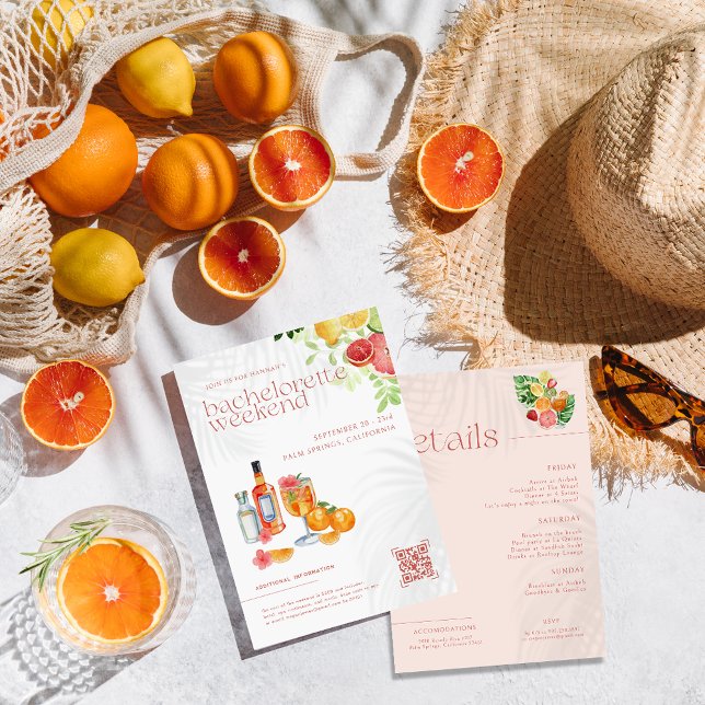Tropical Citrus Spritz | Bachelorette Weekend Invitation (Creator Uploaded)