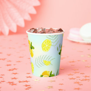 Tropical Citrus summer fresh Orange lemon Slice  Paper Cups