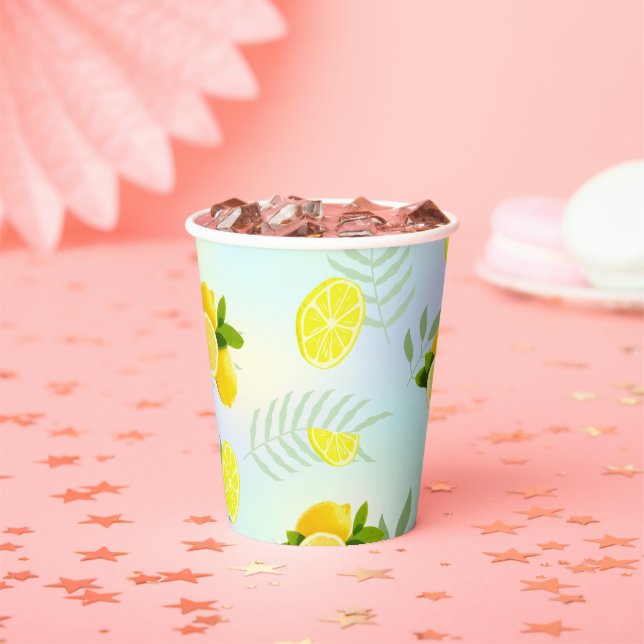 Tropical Citrus summer fresh Orange lemon Slice  Paper Cups (Insitu)