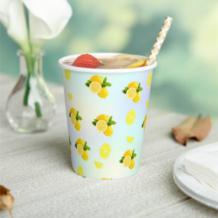 Tropical Citrus summer fresh Orange lemon Slice  Paper Cups