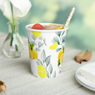 Tropical Citrus summer fresh Orange lemon Slice  Paper Cups