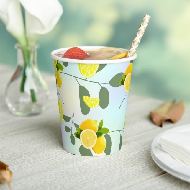 Tropical Citrus summer fresh Orange lemon Slice  Paper Cups (Insitu)