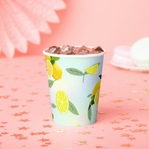 Tropical Citrus summer fresh Orange lemon Slice  Paper Cups