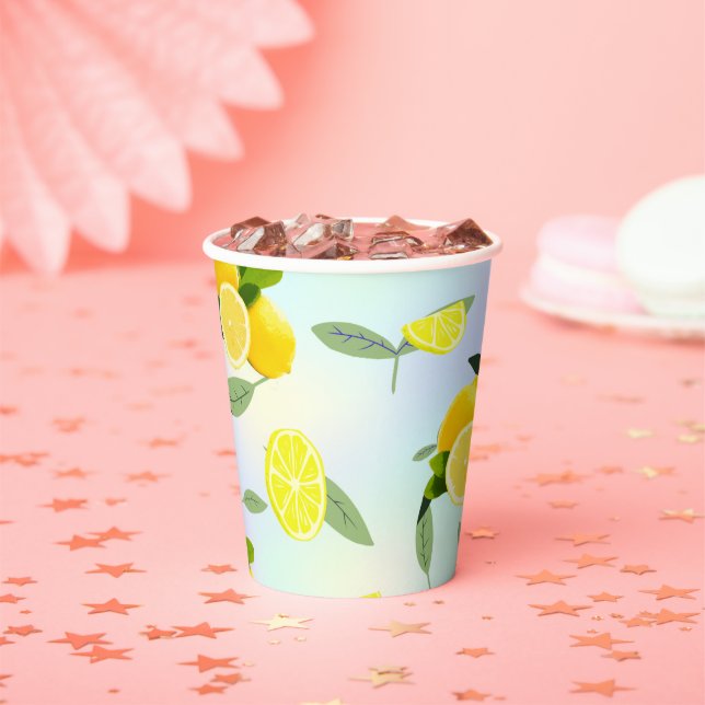 Tropical Citrus summer fresh Orange lemon Slice  Paper Cups (Insitu)