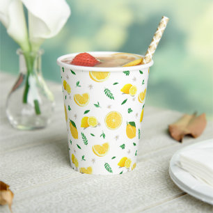 Tropical Citrus summer fresh Orange lemon Slice  Paper Cups