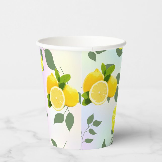 Tropical Citrus summer fresh Orange lemon Slice  Paper Cups (Right)