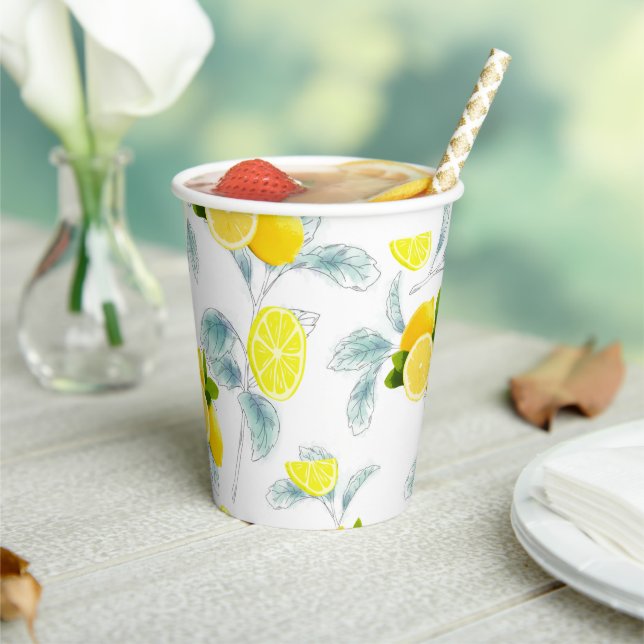 Tropical Citrus summer fresh Orange lemon Slice  Paper Cups (Insitu)