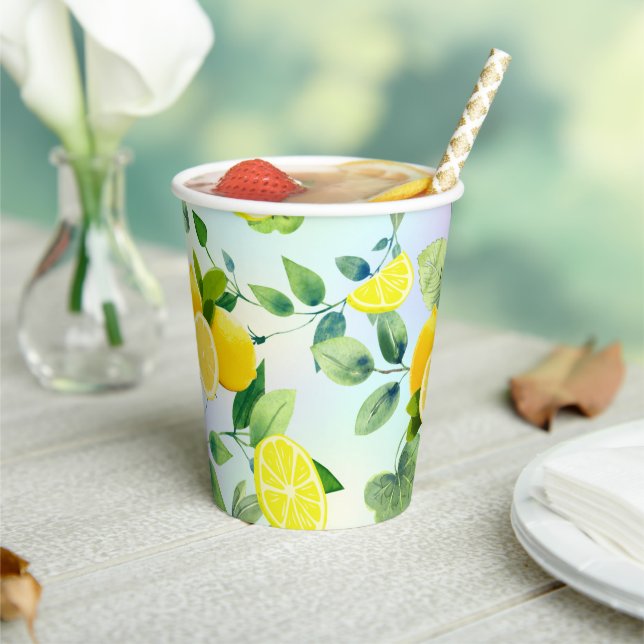 Tropical Citrus summer fresh Orange lemon Slice  Paper Cups (Insitu)