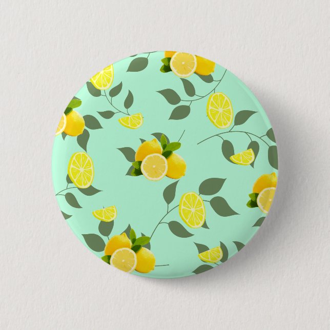 TROPICAL Citrus SUMMER FRUIT Orange lemon Slice  6 Cm Round Badge (Front)
