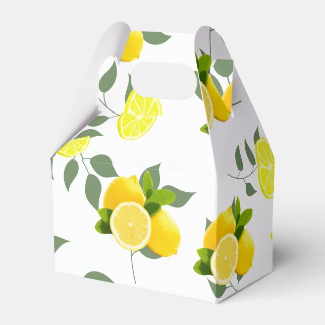TROPICAL Citrus SUMMER FRUIT Orange lemon Slice  Favour Box (Front Side)