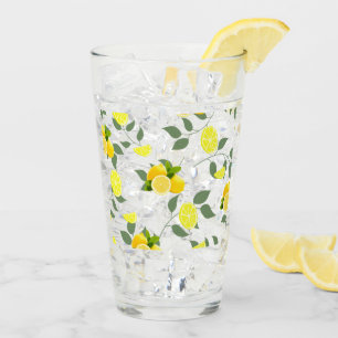 TROPICAL Citrus SUMMER FRUIT Orange lemon Slice Glass