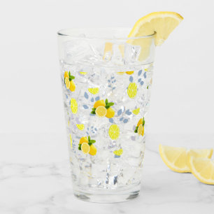 TROPICAL Citrus SUMMER FRUIT Orange lemon Slice Glass