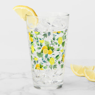 TROPICAL Citrus SUMMER FRUIT Orange lemon Slice Glass