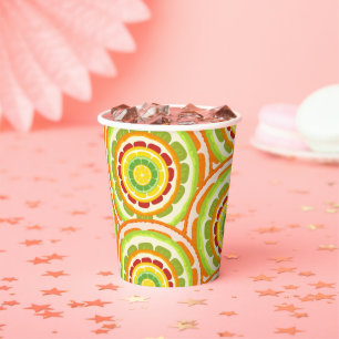 TROPICAL Citrus SUMMER FRUIT Orange lemon Slice  Paper Cups