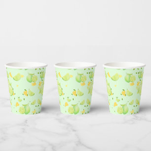 TROPICAL Citrus SUMMER FRUIT Orange lemon Slice Paper Cups