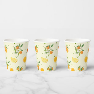 TROPICAL Citrus SUMMER FRUIT Orange lemon Slice Paper Cups