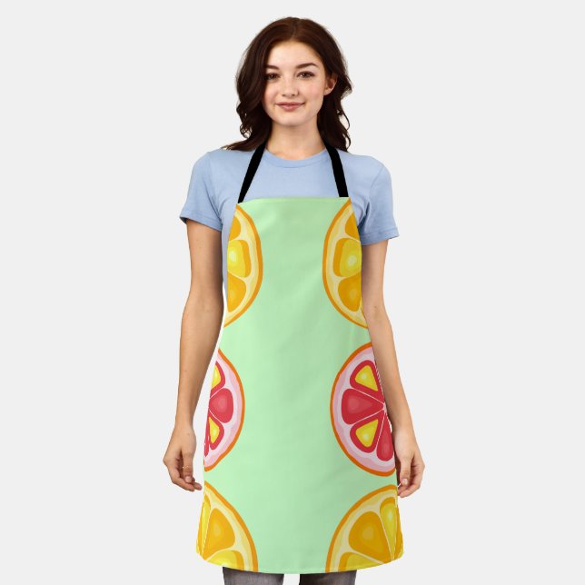 TROPICAL Citrus SUMMER FRUIT Orange lemons Slice Apron (Worn)