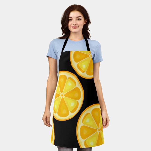TROPICAL Citrus SUMMER FRUIT Orange lemons Slice Apron (Worn)