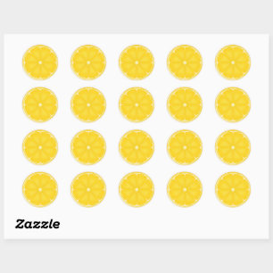 TROPICAL Citrus SUMMER FRUIT Orange lemons Slice   Classic Round Sticker
