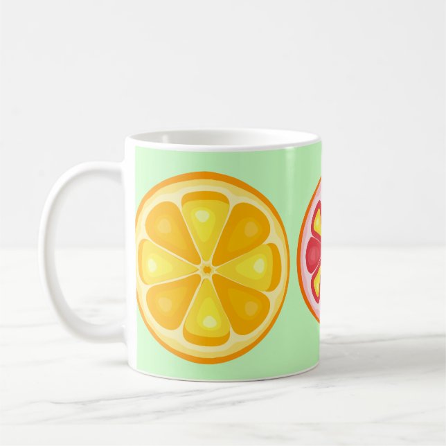 TROPICAL Citrus SUMMER FRUIT Orange lemons Slice Coffee Mug (Left)