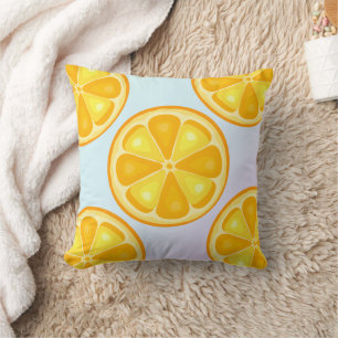 TROPICAL Citrus SUMMER FRUIT Orange lemons Slice Cushion