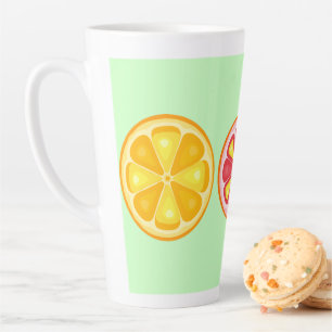 TROPICAL Citrus SUMMER FRUIT Orange lemons Slice Latte Mug