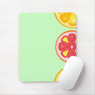 TROPICAL Citrus SUMMER FRUIT Orange lemons Slice Mouse Pad