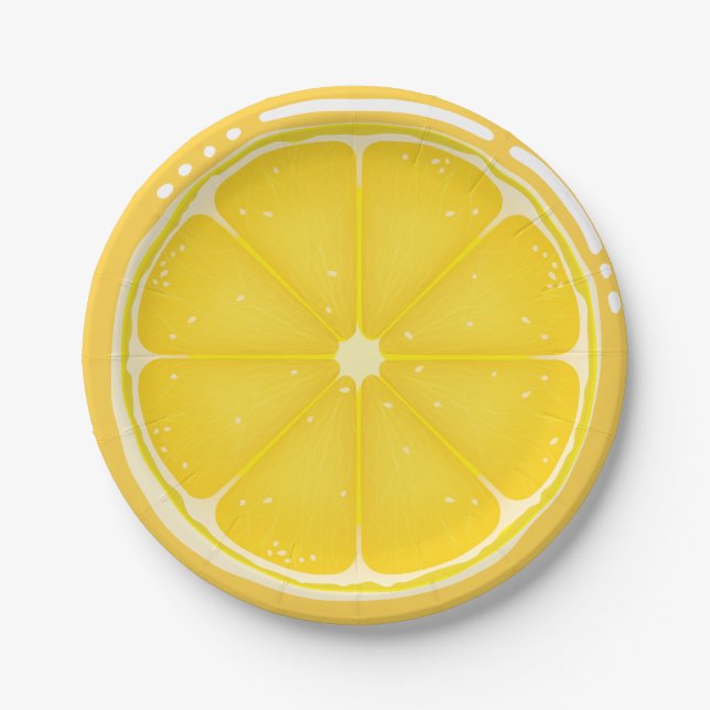 TROPICAL Citrus SUMMER FRUIT Orange lemons Slice   Paper Plate (Front)