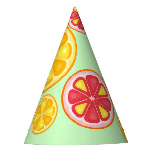 TROPICAL Citrus SUMMER FRUIT Orange lemons Slice Party Hat