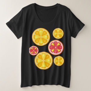 TROPICAL Citrus SUMMER FRUIT Orange lemons Slice Plus Size T-Shirt