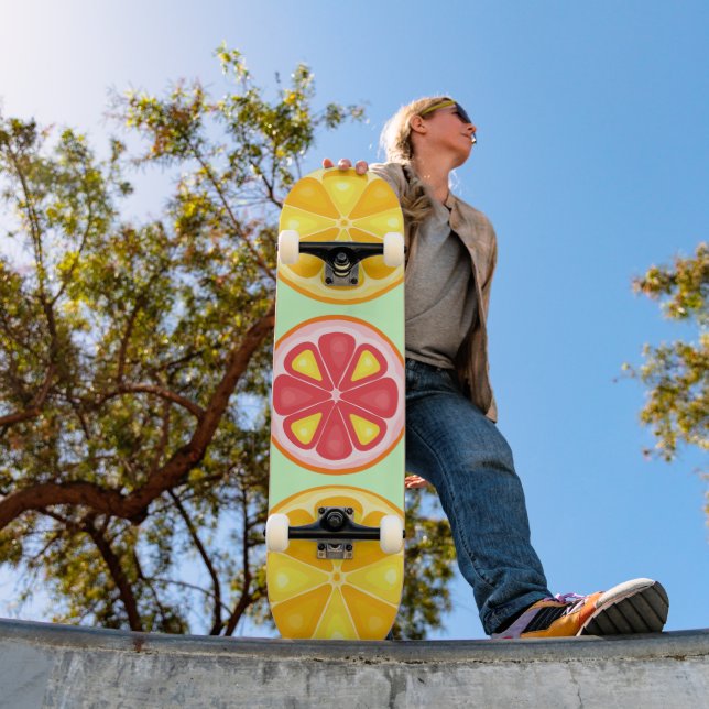 TROPICAL Citrus SUMMER FRUIT Orange lemons Slice Skateboard (Outdoor 1)