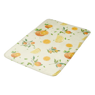 Tropical Citrus SUMMER Orange lemon Slice Bath Mat