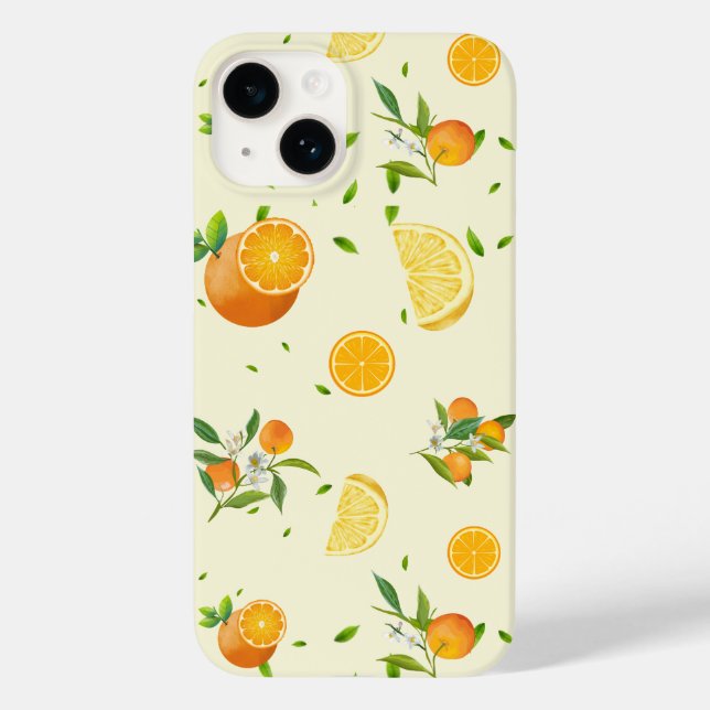 Tropical Citrus SUMMER Orange lemon Slice Case-Mate iPhone Case (Back)