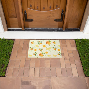 Tropical Citrus SUMMER Orange lemon Slice Doormat