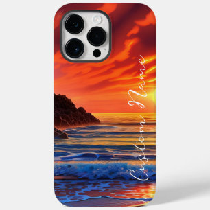 Tropical Clear Ocean Sunset Clouds Case-Mate iPhone 14 Pro Max Case