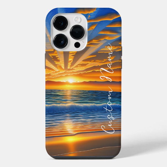Tropical Clear Ocean Sunset iPhone Case (Back)