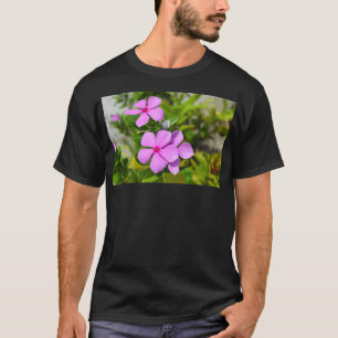 Tropical climate flower with green leaves for prin T-Shirt