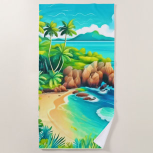 Tropical Coast Bliss Design Beach Towel