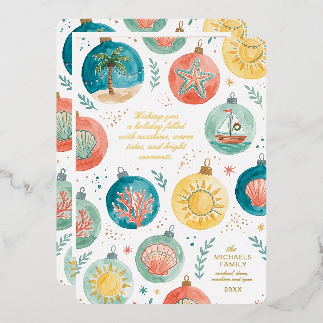 Tropical Coastal Beach Pattern Christmas (Front/Back)