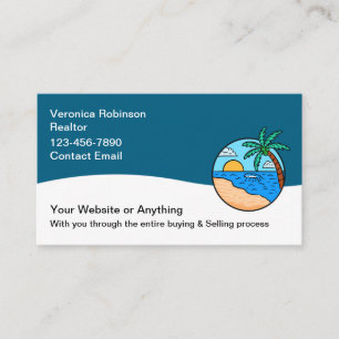 Tropical Coastal Beach Realtor Business Card