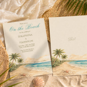 Tropical Coastal On the Beach Destination Wedding  Invitation