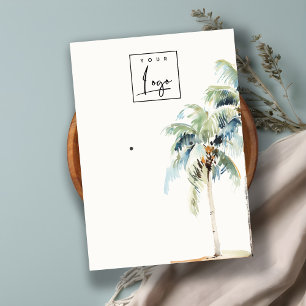 Tropical Coastal Palm Tree Earring Display Logo Business Card