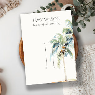 Tropical Coastal Palm Tree Hairpin Display Business Card