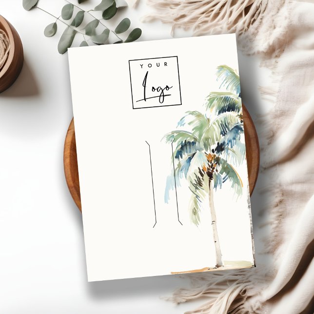 Tropical Coastal Palm Tree Hairpin Display Logo Business Card (Creator Uploaded)