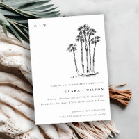 Tropical Coastal Palm Tree Sketch Engagement