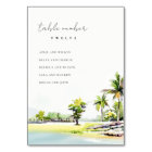 Tropical Coastal Palm Trees Wedding Seating Chart