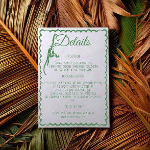 Tropical Coastal Retro Destination Wedding Details Enclosure Card