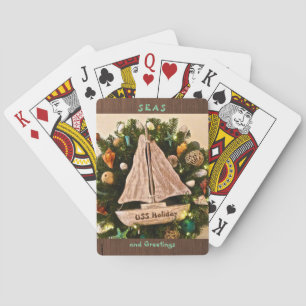 Tropical Coastal SEAS & Greetings Beach Christmas Playing Cards
