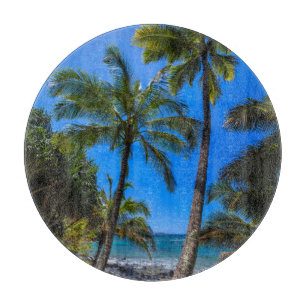 Tropical coastline 2 cutting board