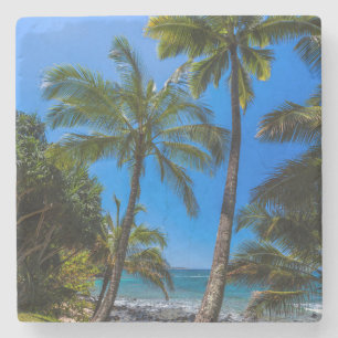 Tropical coastline 2 stone coaster